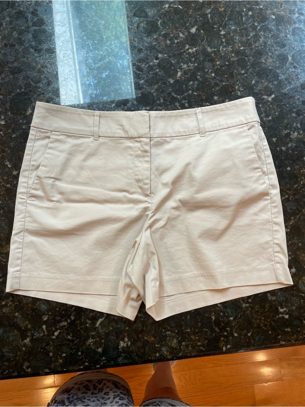 Ann Taylor Factory Light Cream Tailored Bermuda Shorts